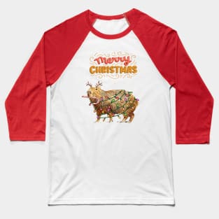 Capybara Merry Christmas and christmas lights, Capybara Pets, Cute capybara Baseball T-Shirt